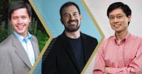 Left to right: Shannon Yee, professor at Georgia Tech's George W. Woodruff School of Mechanical Engineering; Matt Baker, professor at Georgia Tech's School of Mathematics; Po-Shen Loh, professor of mathematics at Carnegie Mellon University