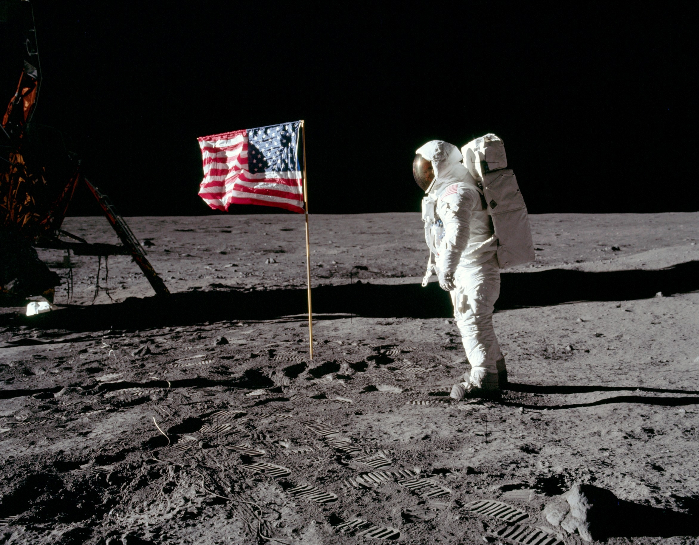 A human on the Moon on July 20, 1969 (Photo by NASA)